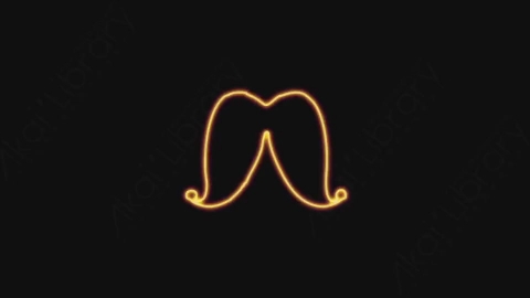 AE模板-手绘卡通发光涂鸦霓虹灯胡子元素Mustach_06