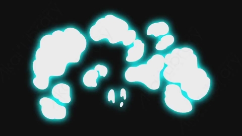 AE模板-卡通手绘动态Smoke_02烟雾元素