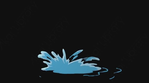 视频素材-卡通手绘动态液体飞溅元素WATER_23
