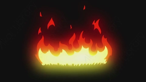 AE模板-卡通手绘动态火焰燃烧元素Fire_03